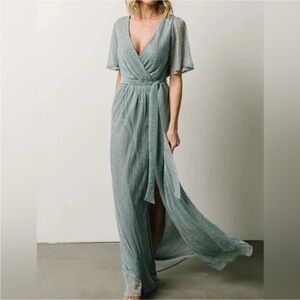 NWT Baltic Born Grace Sparkle Gown in Dusty Blue Size Medium